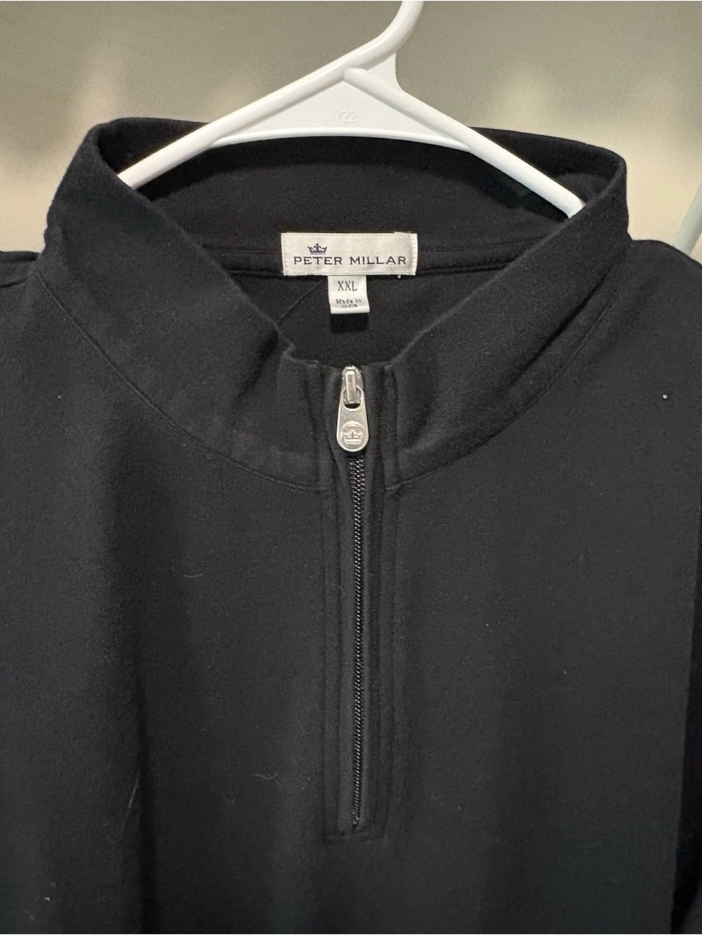 Peter Millar Black Half-Zip Lightweight Pullover